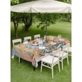 thumbnail image 4 of Outdoor Tablecloths with Umbrella Hole & Zipper, Octopus Coastal Tablecloth Rectangle 60x84 Inch, Summer Nautical Starfish Coral Brown Anchor Waterproof Table Cloth, Patio/Pool/Picnic Table Covers, 4 of 8