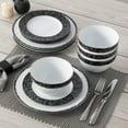 thumbnail image 3 of Noritake Black Rill 12-Piece Dinnerware Set, Service for 4, 3 of 7