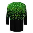 thumbnail image 4 of 3/4 Sleeve Summer Tops for Women Crew Neck Summer Tees for Women 2026 Tops with Sleeves Tshirts Shirts Graphics St. Patrick's Day, 4 of 5