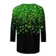 thumbnail image 4 of Xuyuer St. Patrick's Day Printed T-Shirt - Ladies' Loose Round Neck 3/4 Sleeve Top for Irish Festivals, Casual Green Themed Outfits, Seasonal Celebration Apparel & Fun Saint Patrick's Party Wear, 4 of 5