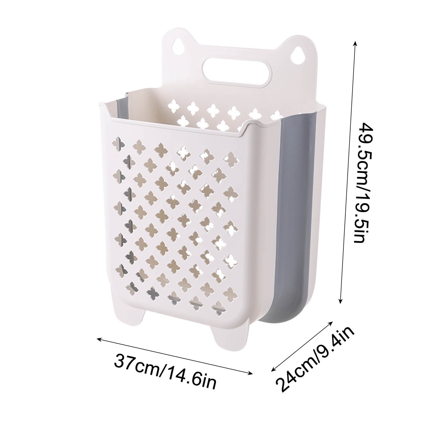 Large Wall Mount Folding Laundry Basket | Space-Saving Storage Organizer for Bathroom Closet | Portable Clothes Hamper with Sturdy Handles