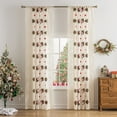 thumbnail image 2 of 2 Panels Modern Christmas Sheer Curtains, Bells Santa Claus Print, Rod Pocket Window Drapes for Living Room and Dining Room, Washable Polyester Voile, Decorative Transparent Curtain Panels, 2 of 7