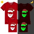 thumbnail image 1 of Camisetas navideñas a juego para la familia, diseño exclusivo, Papá Noel luminoso, camiseta navideña familiar, 1 of 3