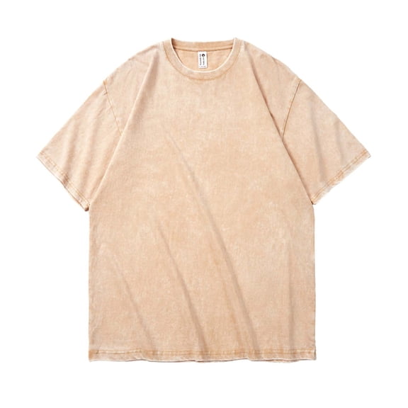 DAFPZW Oversized Vintage T-Shirts for Boys Girls Cotton Acid Washed Tshirts Loose Fit Short Sleeves Tees Streetwear Tops