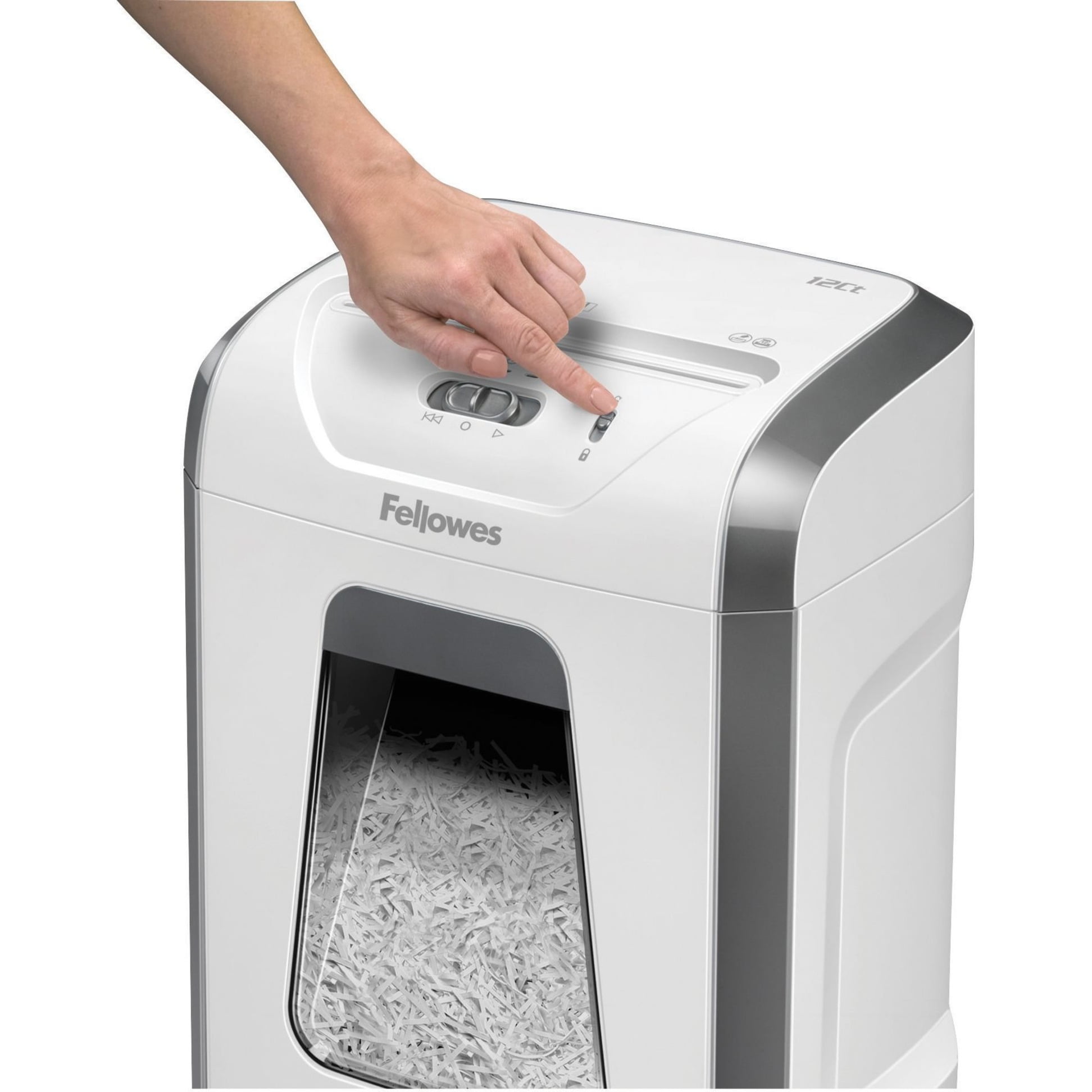 Fellowes Powershred 12-Sheet Cross-Cut Paper Shredder - White