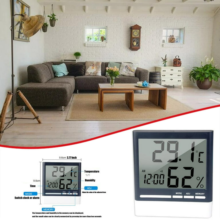 1pc Digital Indoor Hygrometer Thermometer, Humidity Meter For Home, Bed  Room, Indoor Outdoor Thermometer For Greenhouse, Guitar, Cellar, Humidor,  Base