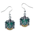 thumbnail image 1 of Pendientes chapados en plata con el escudo de Harry Potter de Slytherin, 15 mm, 1 of 2