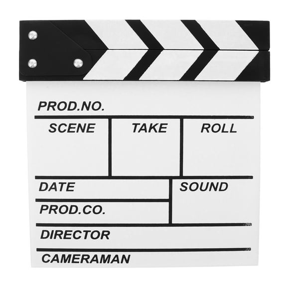 Milisten Wooden Slate Clapper Board Director Film Movie Cut Action Scene Slateboard Clapper Board Slate Movie Directors Clapboards for Camera Film Studio White