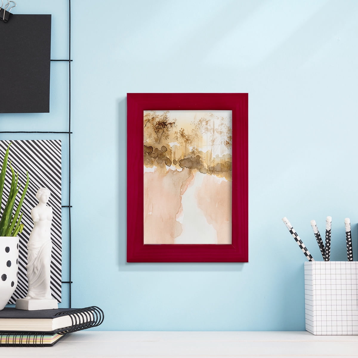 Sun Kissed Earth I - Framed Print w/glass - Cherry Red