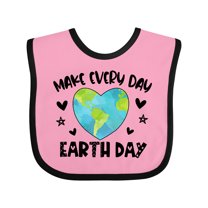Inktastic Make Every Day Earth Day with Hearts and Stars Boys or Girls Baby Bib