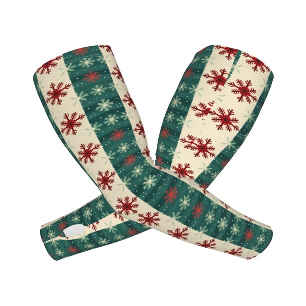 Balery Christmas Snowflakes Plaid Mangas Refrescantes para Brazos para Hombre y Mujer – Transpirables y Absorbentes de Humedad para Mujeres, Hombres y Niños