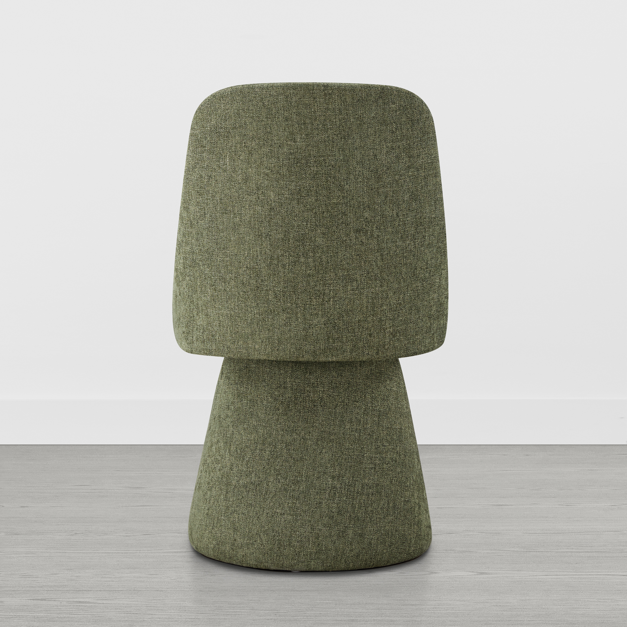 Spruce & Spring Modern Upholstered Swivel Dining Chair with High Back and Conical Base, Single, Moss Green Fabric