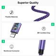 thumbnail image 4 of Bioonis Aux Cord Compatible for iPhone, 2 Pack 3.5mm Female Aux Audio Stereo Adapter Cable, 3.5mm Headphone Adapter Braided Headphone Jack Adapter Converter Compatible for iPhone(Purple), 4 of 7
