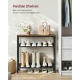 thumbnail image 2 of 4 Tier Shoe Rack for Entryway - Holds 12-15 Pairs, Sturdy Wooden Top, Industrial Style, Rustic Brown and Black, 2 of 8