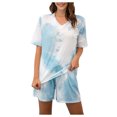 thumbnail image 2 of Pantalons pour Femmes Shorts d'Été à Manches Courtes Imprimés T-Shirt Blouse & Shorts Ensemble, 2 of 7