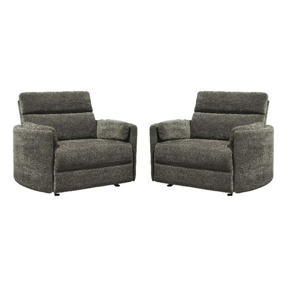 Pemberly Row XL Krypton Extra Wide Power Glider Recliner Two Pack