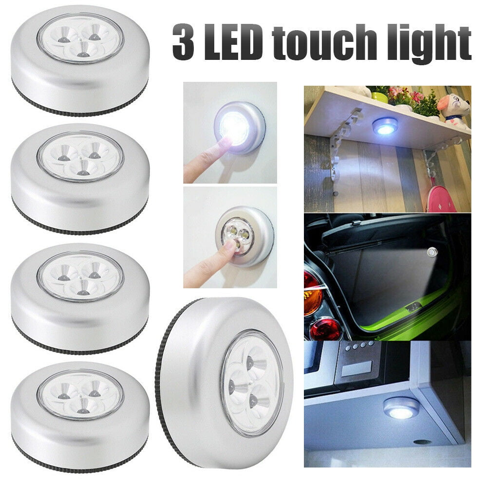LED TOUCH PUSH ON/OFF LIGHT SELF-STICK ON CLICK BATTERY OPERATED NIGHT LIGHTS 
