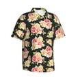 thumbnail image 2 of Balery Rose Flowers Print Men's Hawaiian Shirts Short Sleeve Beach Shirt Relaxed Fit Vacation Button Down Shirts-XX-Large, 2 of 9