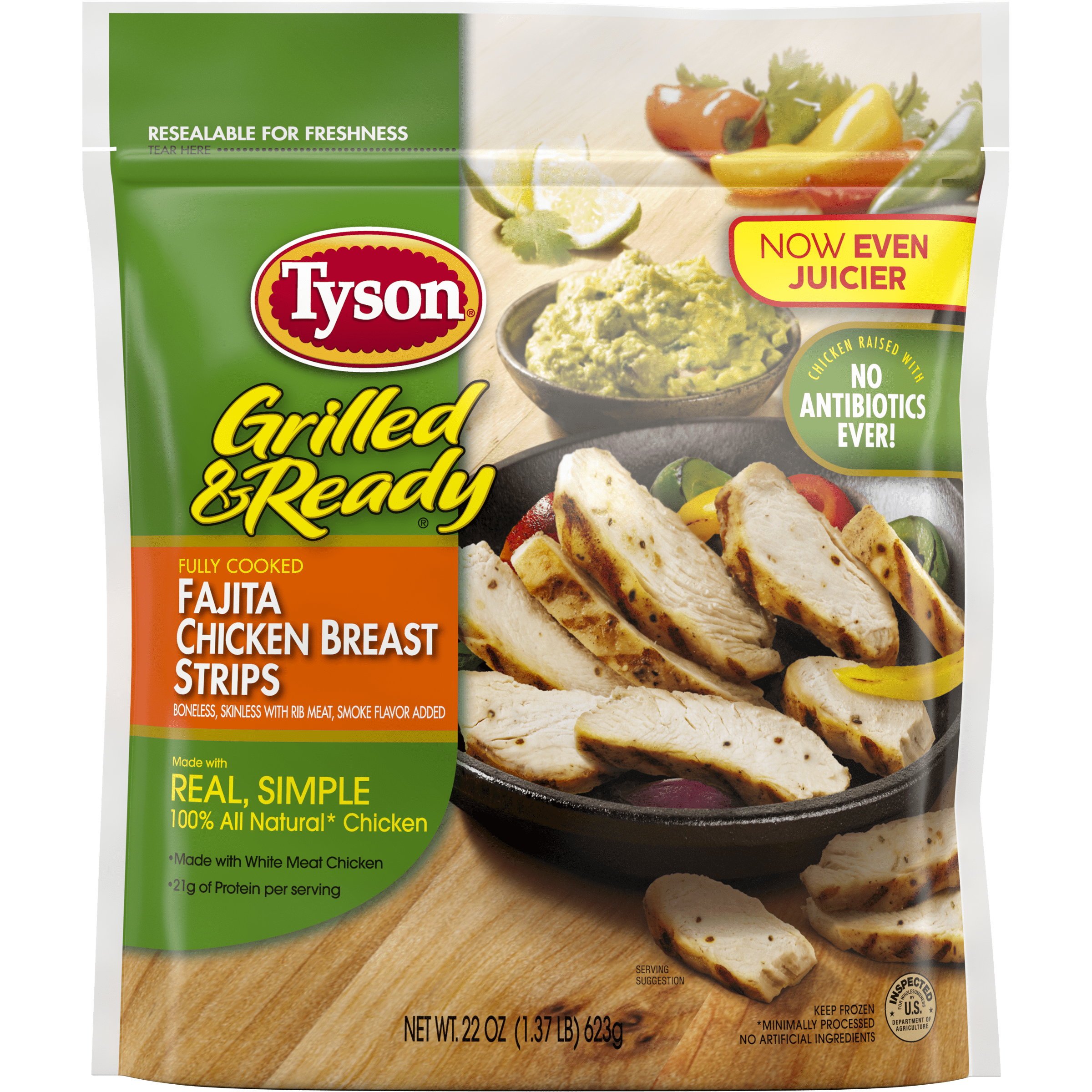 Tyson® Grilled & Ready® Fully Cooked Fajita Chicken Strips, 22 oz