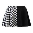 thumbnail image 4 of MesaSe Women High Waist Checkerboard Print Color Block Flared Mini Skirt, 4 of 6