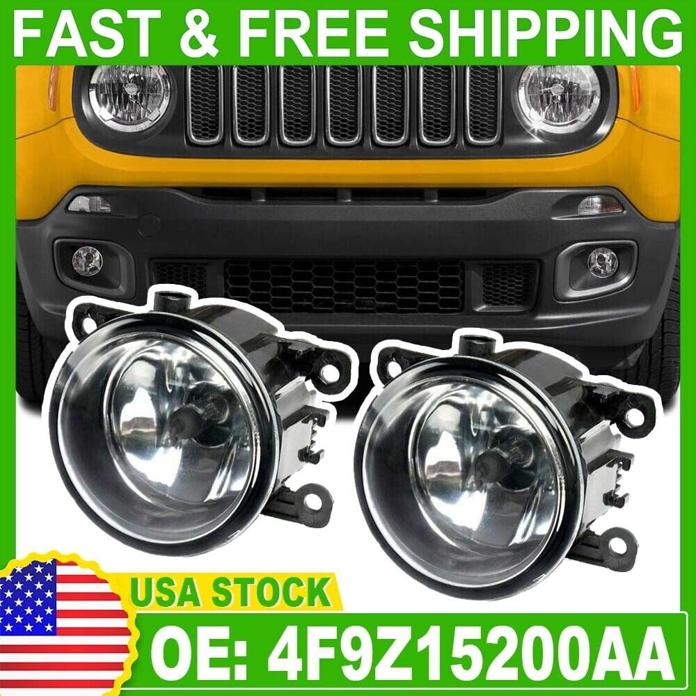 For 2015-2018 Jeep Renegade Fog Light Driving Lamp w/Light Bulbs Clear Lens Pair