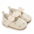 thumbnail image 6 of Utoimkio Baby Girls Dress Shoes Infant Cute Bowknot Flats Non-Slip Soft Sole Princess Shoes for Newborn 6-12 Months, 6 of 8