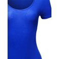 thumbnail image 4 of A2Y Women's Lightweight Crew Neck Rayon Short Sleeve Bodysuit Royal Blue M, 4 of 6