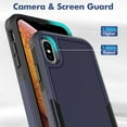 thumbnail image 4 of for iPhone X/iPhone Xs Case: Dual Layer Protective Heavy Duty Cell Phone Case Shockproof Rugged Bumper Tough with Screen Protector - Military Grade Drop Tested for Appple iPhone X/iPhone Xs, Blue, 4 of 16