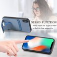 thumbnail image 4 of Allytechgroup Cards Holder Back Case for iPhone X/ iPhone XS, Vintage PU Leather TPU Shockproof Slim Kickstand Anti-Drop Protective Wallet Phone Case Cover for Apple iPhone X/ iPhone XS, Blue, 4 of 8