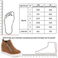 thumbnail image 6 of HOMEHOT Girls Sneakers Girls Fashion Wedge Sneaker Shoes Little Big Kid High Top Shoes with Side Zipper Brown Size 1 Big Kid, 6 of 8