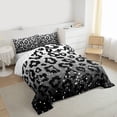 thumbnail image 3 of Feelyou Leopard Print Full Size Comforter Sets, Grey Diamond Bedding Sets, 3pcs, 3 of 8