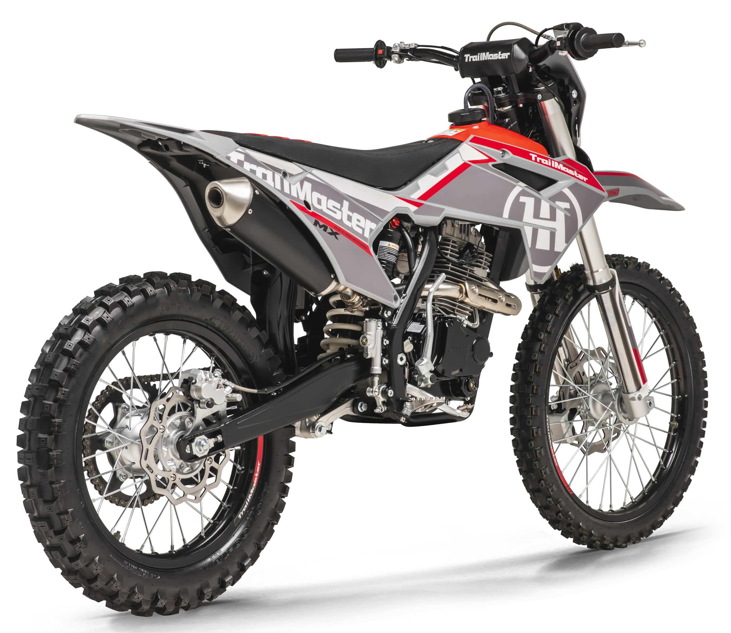 Trailmaster JHL Pro Series TM MX250 Dirt Bike Electric Start, Extended Frame, 21 inch Front tire, 35.4" seat Height Manual Trans (Red)