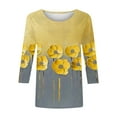 thumbnail image 2 of Cilsoka 3/4 Sleeve T Shirts for Women Shirts for Women Plus Size Sexy Flowy Tops for Women Dressy Graphic Tees for Women Trendy Cropped Long Sleeve Shirts for Women Plus Size Cotton My Orders, 2 of 4