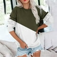 thumbnail image 4 of Antinious Womens Long Sleeve Crew Neck Sweatshirt Casual Pocketed Workout Tops,Sweatshirt for Women,Going Out Tops for Women,Army Green,L, 4 of 5