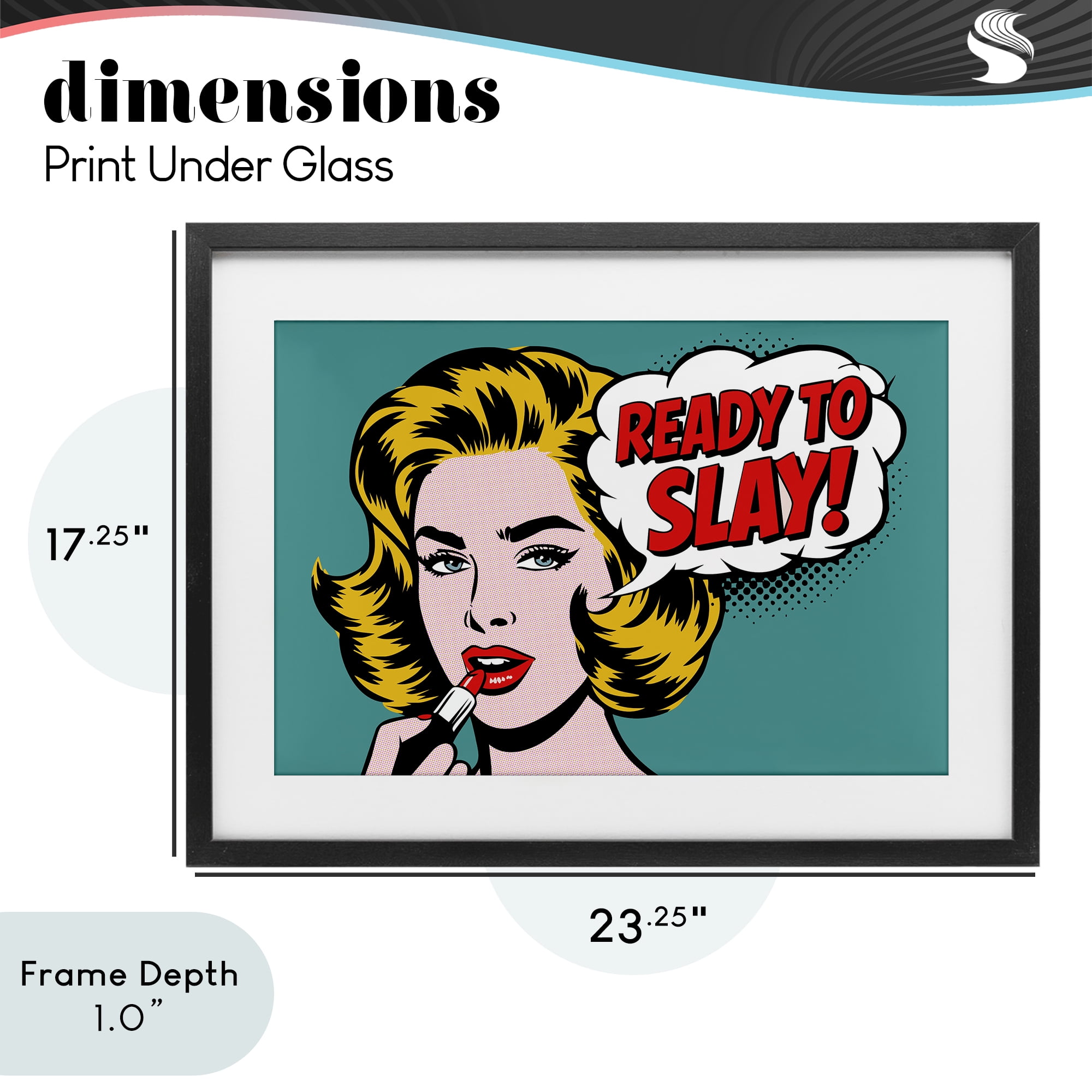 Stupell Industries Ready To Slay Pop Lipstick Black Framed Print Under Glass, design by Andreas Magnusson