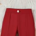 thumbnail image 4 of Zpanxa Girls Matching Sets Kids Color Block Flutter Sleeve Round Neck Top Split Flare Pants 2 Piece Outfit 3-4 Years, 4 of 6