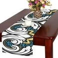 thumbnail image 3 of BSDHOME Damassé Sans Couture Modèle Coton Lin Table Runner 16x72 Pouces, 3 of 5