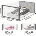 thumbnail image 6 of DQQKMM 15-Pack XL Shoe Storage Box, Clear Shoe box Plastic Stackable Shoe Organizer for Closet, Space Saving Foldable Shoe Rack(gray), 6 of 8