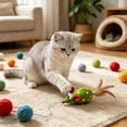 thumbnail image 6 of Catnip Cat Toys,Interactive Mouse-Shaped Cat Toys for Indoor Entertainment Daily Boredom Relief,Soft Cat Chew Toy & Kitten Teething Toys with String Tails,Green, 6 of 6
