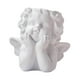 thumbnail image 2 of Estatua de ángel Hecha a mano Cabeza Cara con orificio de drenaje Florero de Blanco, 2 of 6