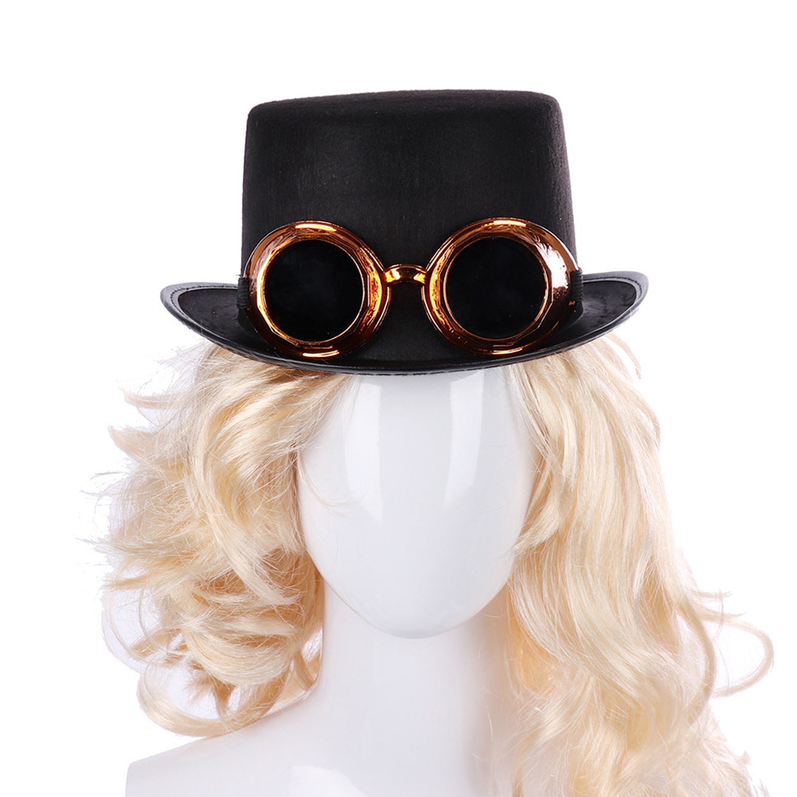 tegongse Steampunk Top Hat Halloween Top Hat Gay Top Hat Black Jazz Hat Steampunk Men Hat Costume Accessory Carnival Nightclub