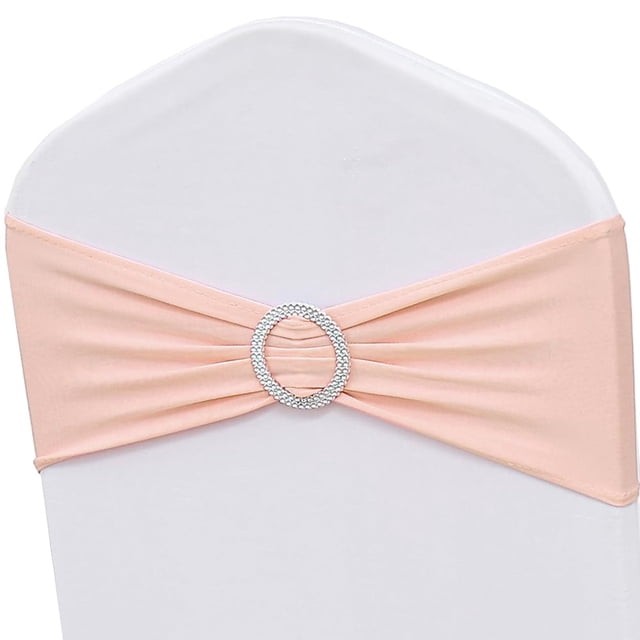 Fajas de silla ZSJFMF de elastano rosa rubor, paquete de 50 unidades, para eventos