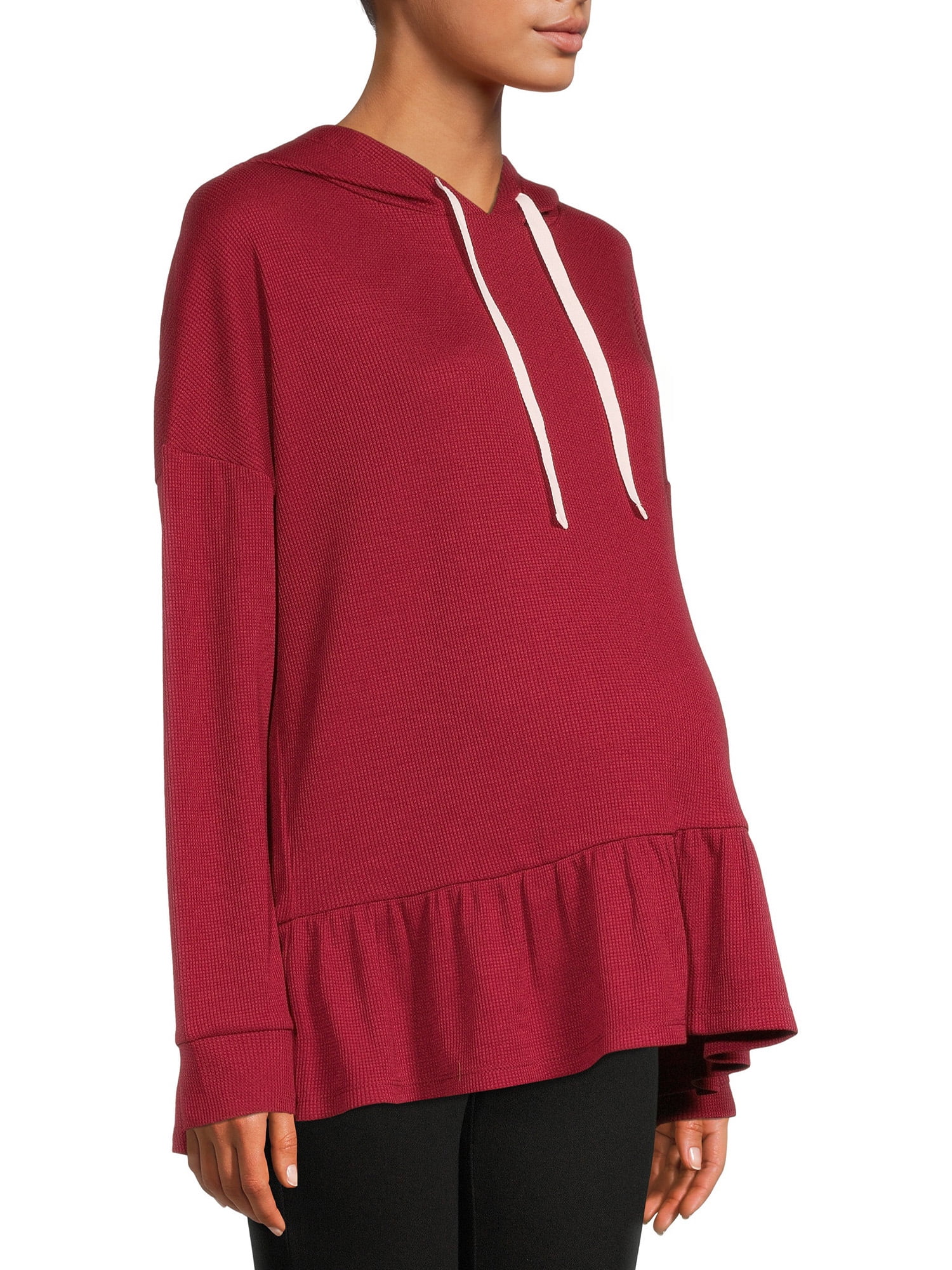 Time and Tru Women's Maternity Peplum Hoodie