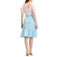 thumbnail image 4 of INSPIRE CHIC Women's Button Decor Casual High Waist Belted Ruffled Skirt, 4 of 7
