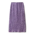 thumbnail image 2 of Falda elegante de terciopelo de seda color champán con cintura alta para mujer 2024 Nuevo diseño de nicho de otoño Sensibilidad Estilo de media cadera, 2 of 5