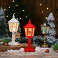 thumbnail image 6 of Christmas Table Lamp with Glowing Candle Light Post Luminous Lantern Desktop Decor for Home Holiday Party Snow Scene Night Light Christmas Tree Decorations Festive Centerpiece, 6 of 8