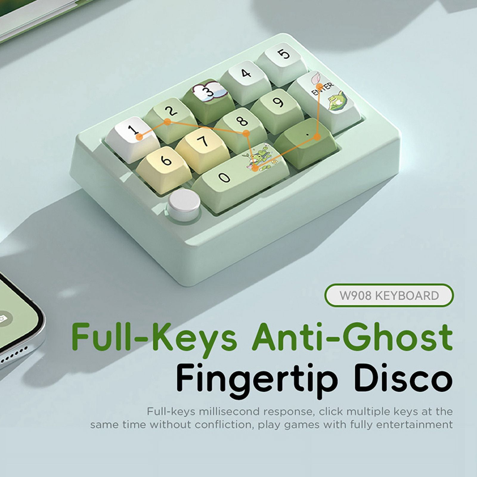 Three-Mode Hot-Swappable Digital Mechanical Keyboard Macro Definition RGB Gaming Mechanical Keypad Knob Hardware White