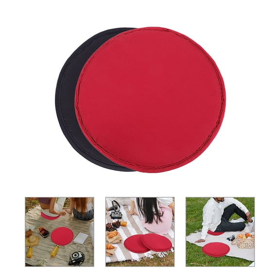 jojofuny 2Pcs Multifunctional Round Chair Cushions Portable Outdoor Seat Pads for Picnic and Park Use