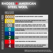 Homax Rhodes American Steel Wool Assorted Grades, 12 Pads