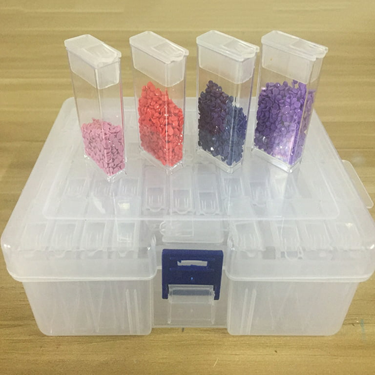 Qianbeiy 12 Grids Plastic Diamond Painting Storage Containers Transparent Bead Organizers and Storage Craft Jewelry Sewing Pills Small Items Seed